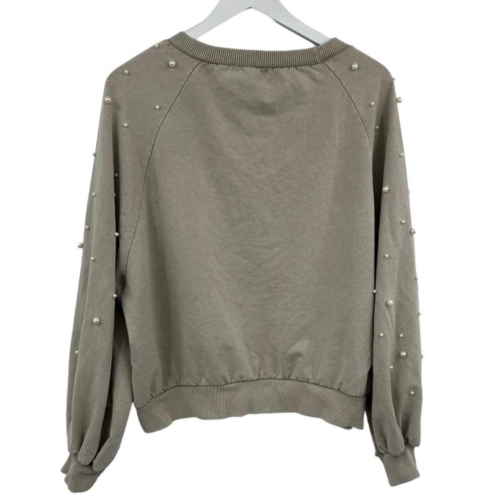 American Eagle Don’t Ask Why Faux Pearl Dolman Sleeve Sweatshirt One Size - Picture 3 of 8